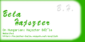 bela hajszter business card